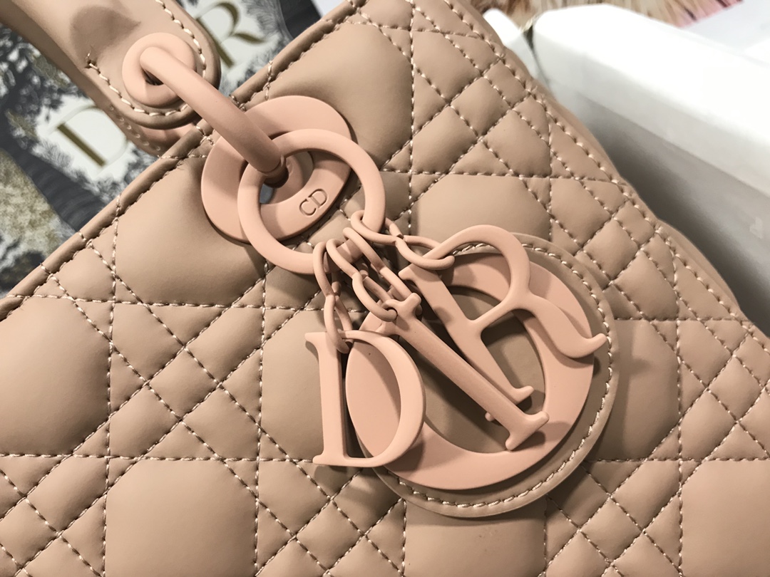 Medium Lady Dior Bag Biscuit Ultramatte Cannage Calfskin